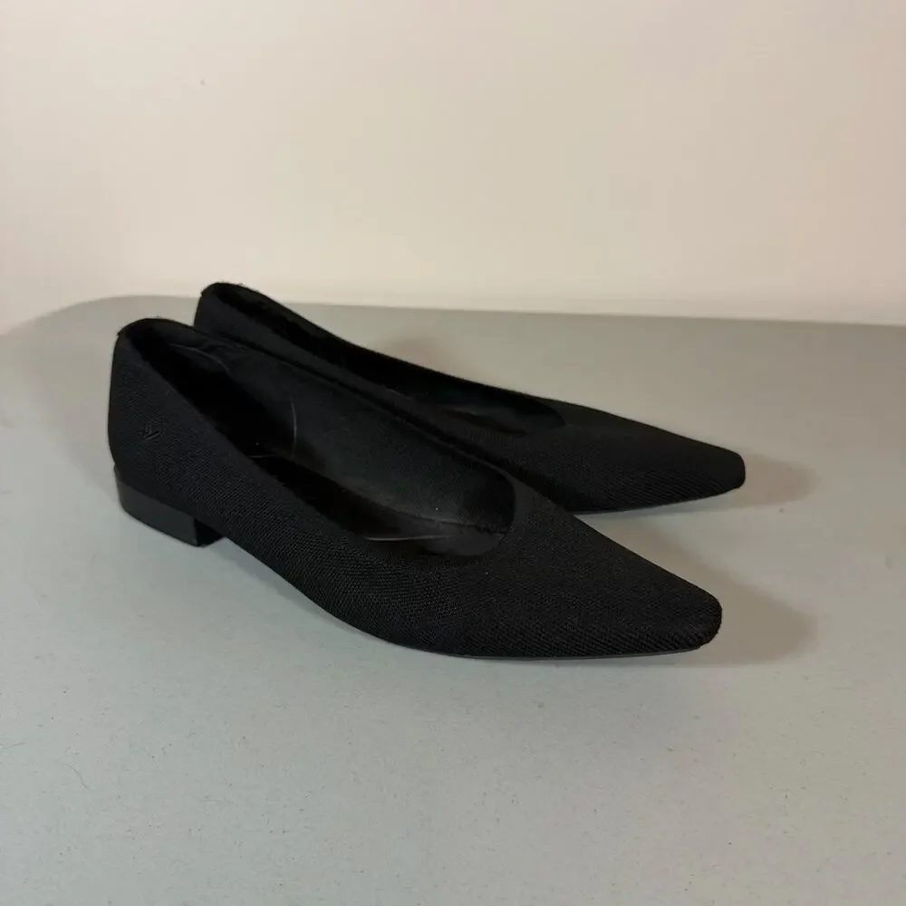 Vivaia Minnie Black Flats Womens 43 Small Square Toe Low Block Heel Minimalist